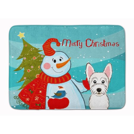 Carolines Treasures Snowman with Westie Machine Washable Memory Foam Mat BB1846RUG